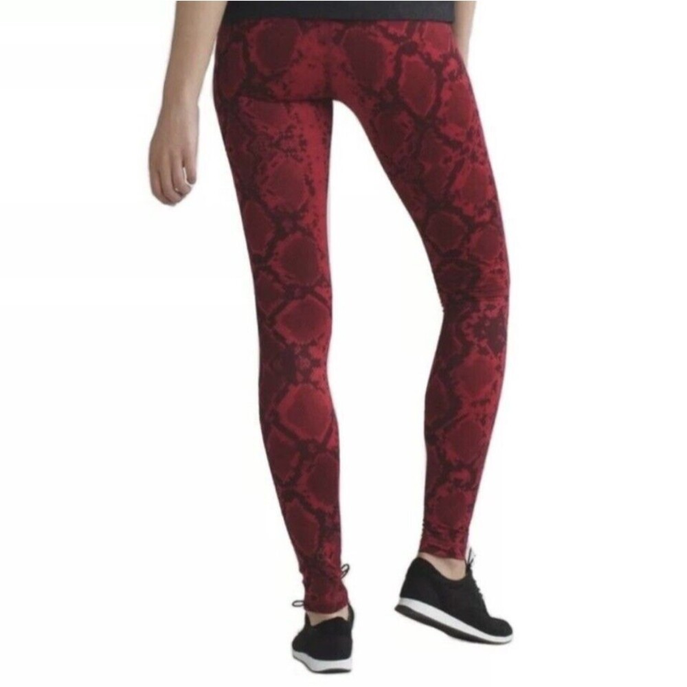 Lululemon Animal Print Wunder Under Ziggy Active Pants In Red Cranberry Tide 2 - Picture 2 of 12